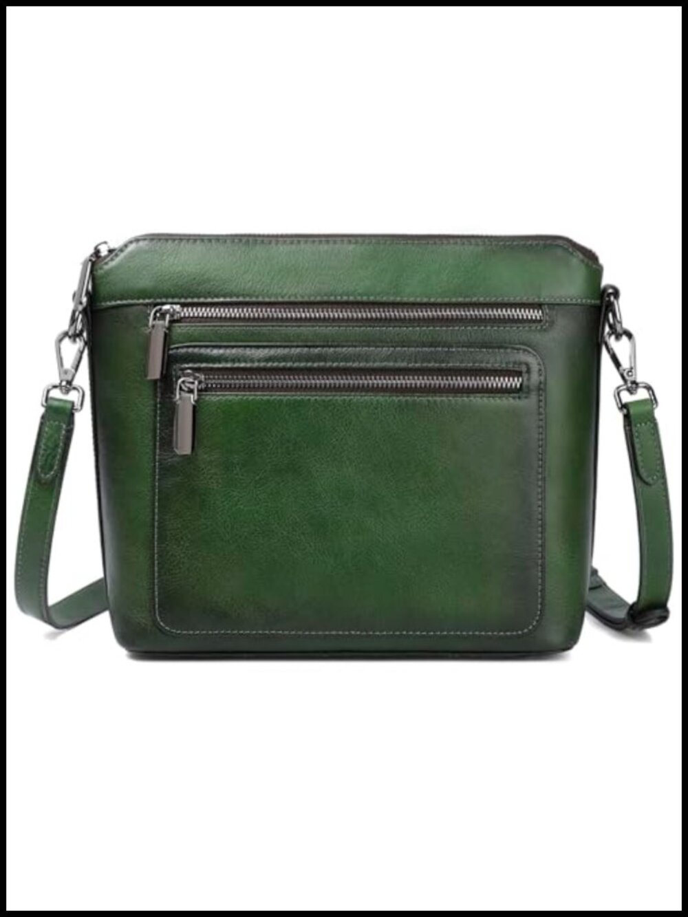 Genuine Leather Crossbody Bag Women Satchel Multiple Pockets Purse